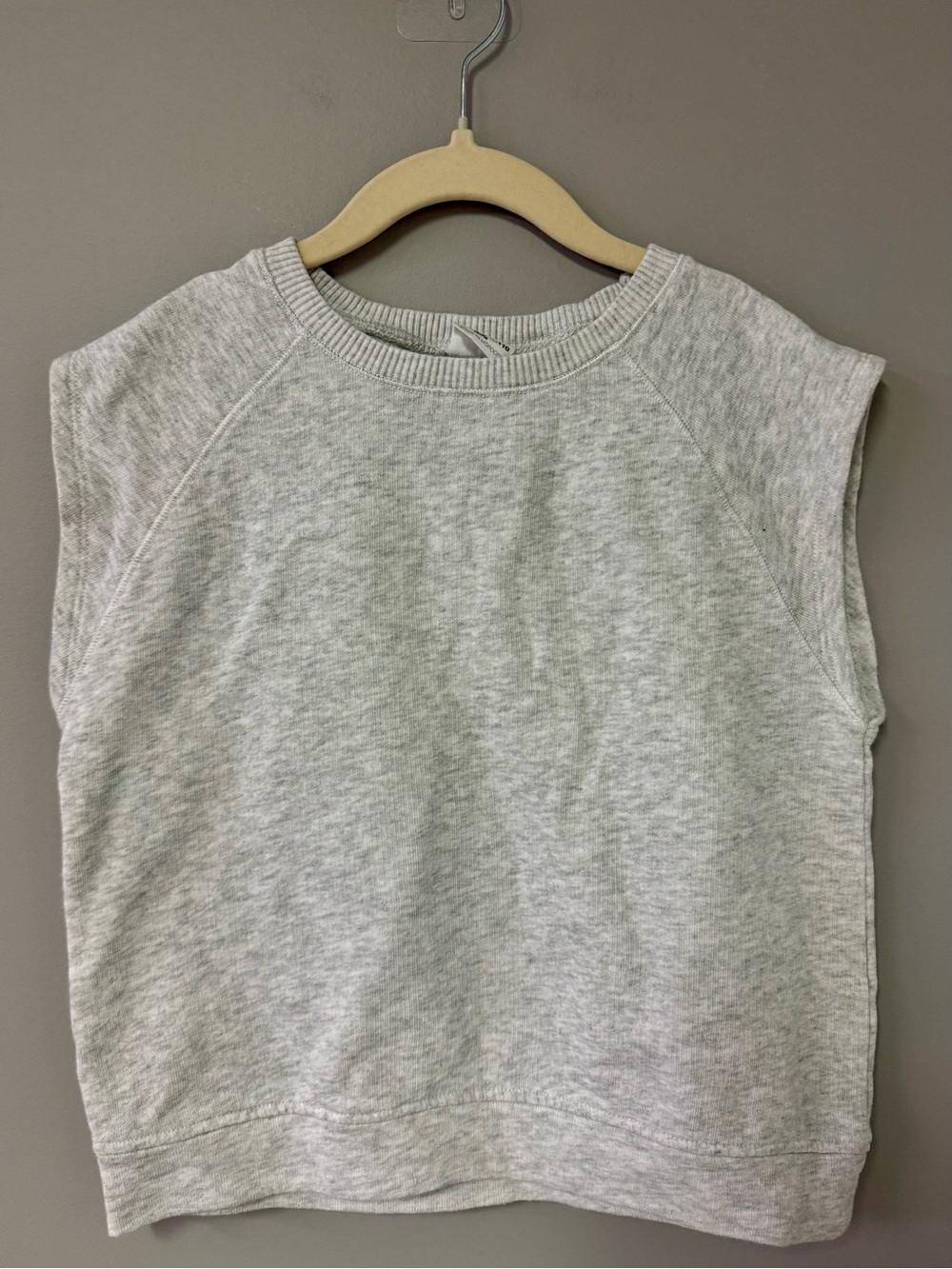 Zara Light Heather Gray Sleeveless Sweatshirt